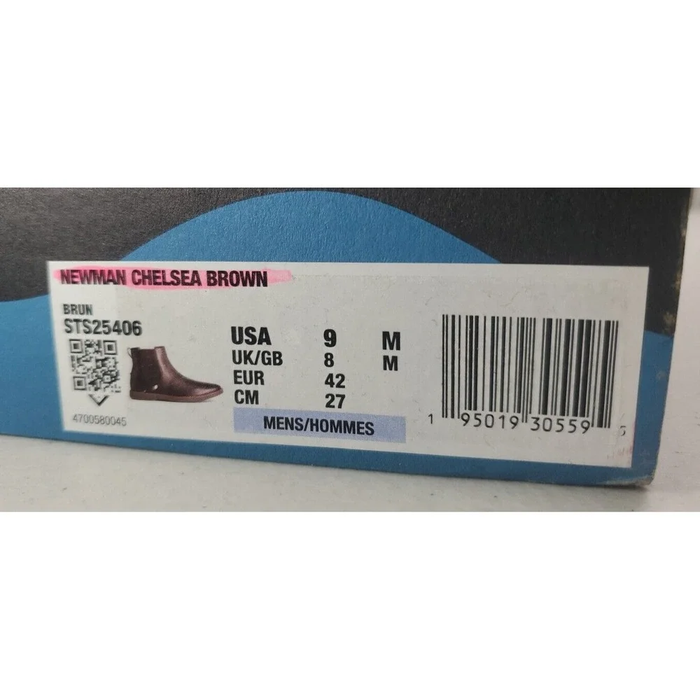 Sperry Men's Newman Leather Chelsea Boots Brown STS25406 Size 9M New/Blem
